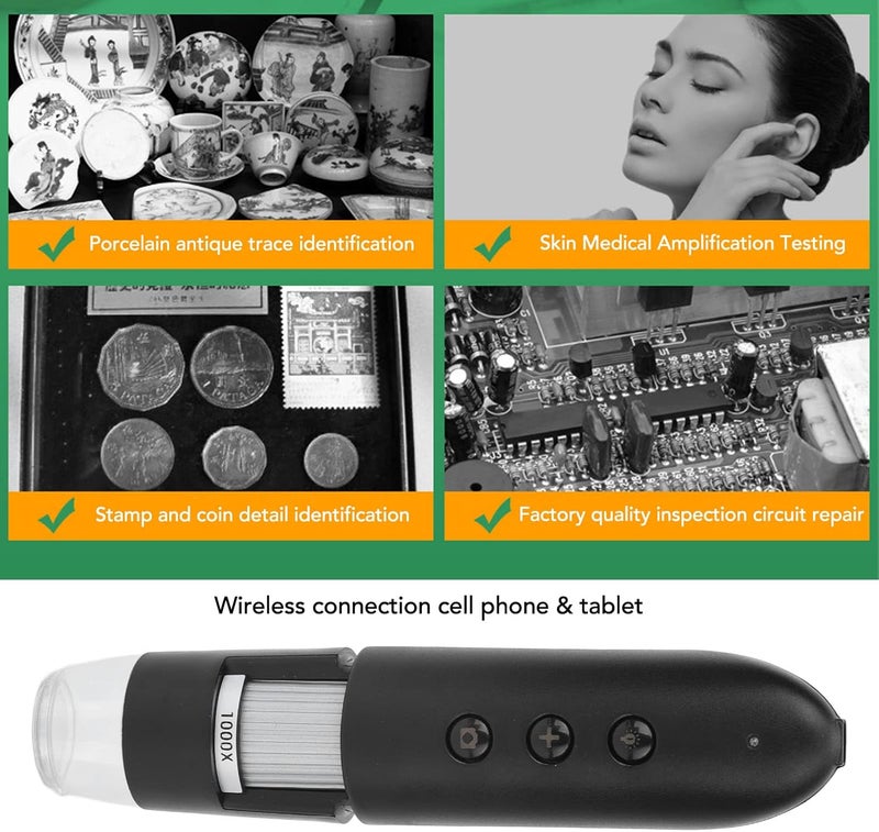 woobles WiFi Digital Microscope, USB Skin Hair Scalp Detector, Scalp Follicle Detector Health Analyzer, 1000X HD Wireless Skin Microscope for Beauty Salon Women Men - Image 2